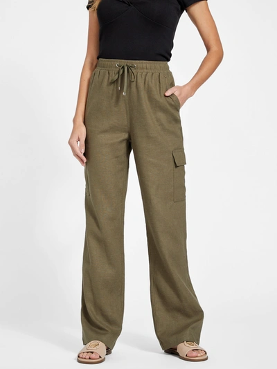 Guess Factory Charlotte Linen Pants In Brown