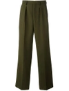 AMI ALEXANDRE MATTIUSSI AMI ALEXANDRE MATTIUSSI BOX PLEATED WIDE TROUSERS - GREEN,H17T40020811960549