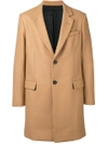 Ami Alexandre Mattiussi Lined Two Buttons Coat In Brown