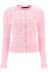 Polo Ralph Lauren Pink Polo Pony Round Neck Cardigan In Pink