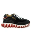 Christian Louboutin Military Green Leather Loubishark Sneakers In Black