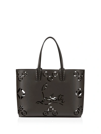 Christian Louboutin Cabata Tote Bag In Calf Leather Perforated Cl Logo In Black