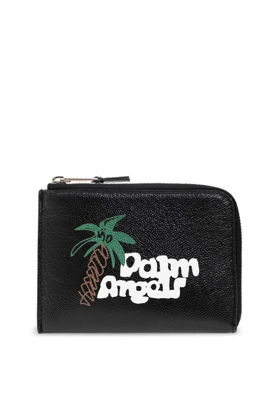 Palm Angels Wallet With Logo In Black