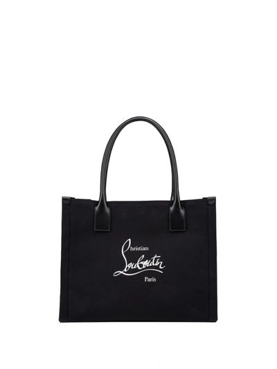 Christian Louboutin Nastroloubi Small Leather-trim Canvas Tote Bag In Black