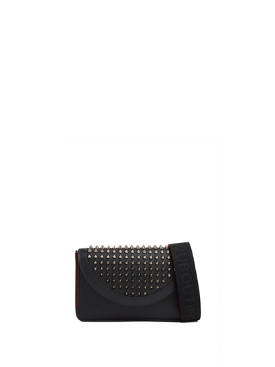Christian Louboutin Shoulder Bag With All-over Spikes In Black Gun Metal