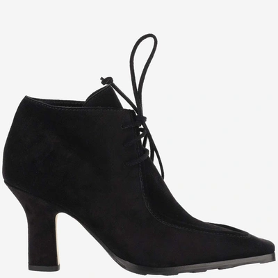 Burberry Storm Suede Ankle Boots In Black