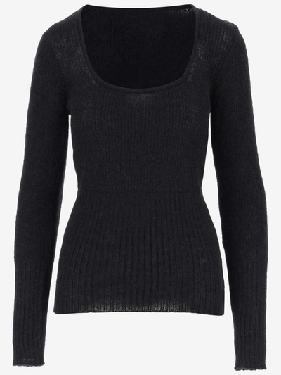 Jacquemus La Maille Dao Mohair-blend Sweater In Black