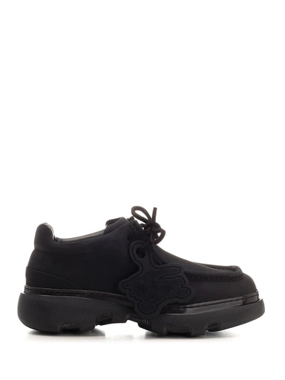 Burberry Creeper Shearling Shoes In Black
