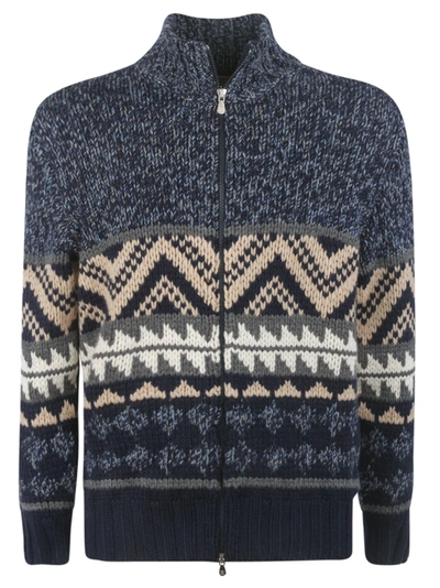 Brunello Cucinelli Zip Knitted Sweater In Black
