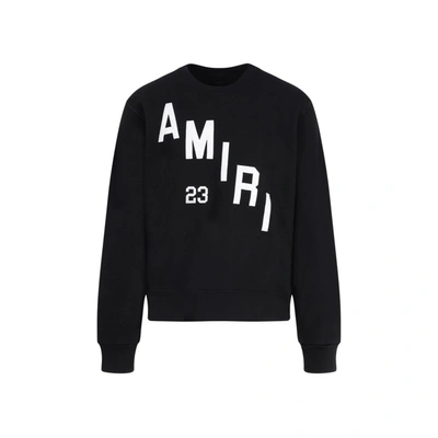 Amiri Logo Printed Crewneck Sweatshirt In Black