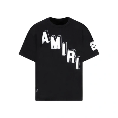 Amiri Logo Printed Crewneck T-shirt In Black