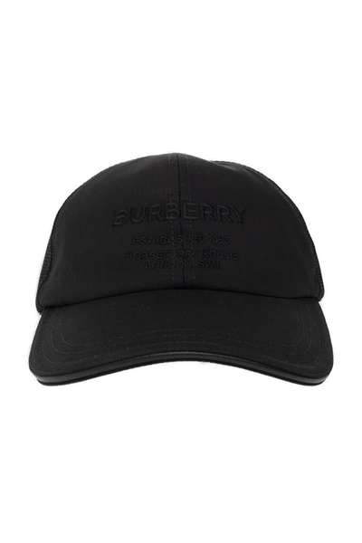 Burberry Logo-embroidered Baseball Cap In Black