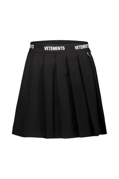 Vetements Women Logo School Girl Skirt In Black