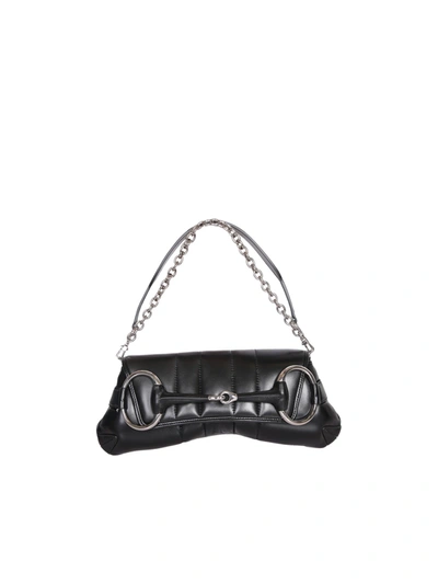 Gucci Horsebit Chain Black Medium Shoulder Bag