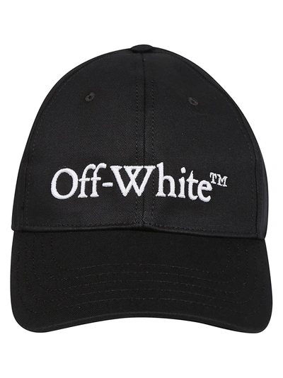 Off-white Bookish Dril Baseball Cap In Black White