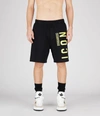 Dsquared2 Short Pants In Black-yellow