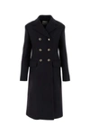 Miu Miu Double-breasted Cloth Coat In Blu