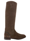 BRUNELLO CUCINELLI BRUNELLO CUCINELLI SUEDE BOOTS WITH SHINY CONTOUR