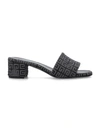 Givenchy 55mm 4g-jacquard Leather Mules In Dark Grey