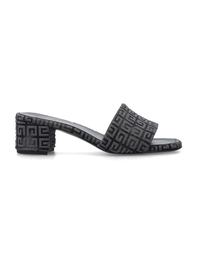 Givenchy 4g Heeled Sandal In Dark Grey