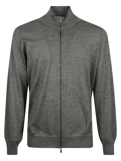 Brunello Cucinelli Zip Fitted Jacket In Dark Grey