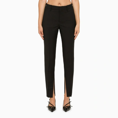 GUCCI GUCCI REGULAR BLACK MOHAIR TROUSERS