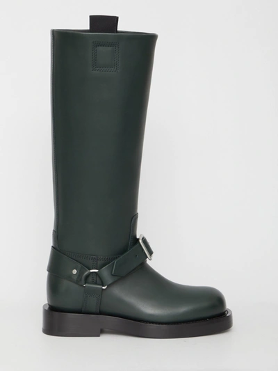 Burberry Saddle High Boots In Green