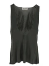 Saint Laurent Plunging U-neck Sleeveless Top In Green