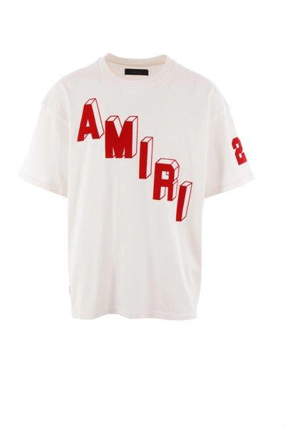 Amiri Logo Printed Crewneck T-shirt In Ivory