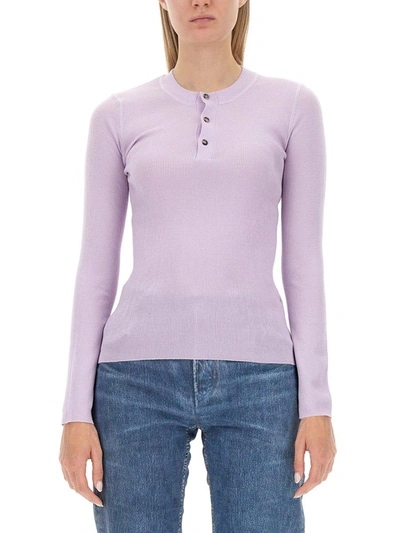 Bottega Veneta Wool Underpinning Top In Lilla