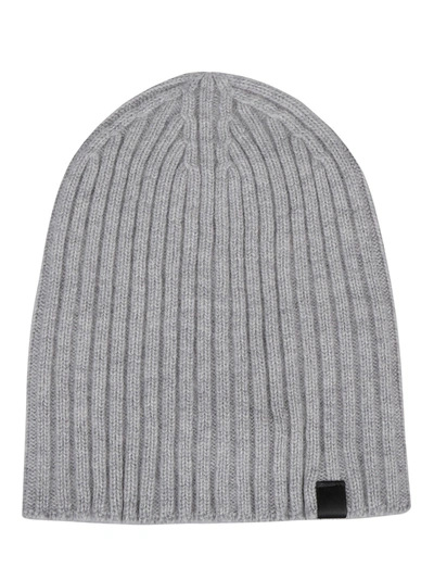 Tom Ford Ribbed Hat In Light Grey