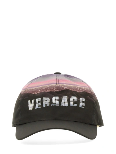 Versace Baseball Hat With Logo In Multicolor