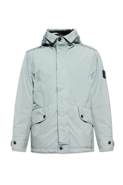 Stone Island High-neck Hooded Jacket In Multicolor