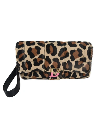 Dsquared2 Animalier Print Quilted Shoulder Bag In Maculata