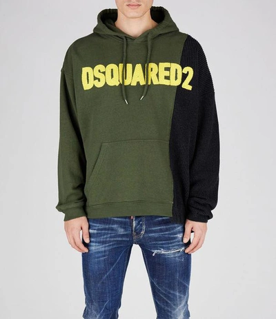 Dsquared2 Sweatshirt In Military Green/dark Grey