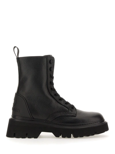 Woolrich Leather Boot In Nero