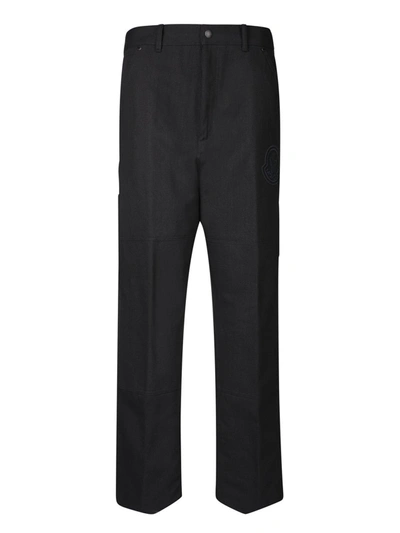 Moncler Straight-leg Cargo Trousers In Nero