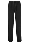 Moncler Women Satin Sports Trousers In Nero