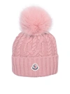 MONCLER MONCLER POM-POM PINK BEANIE