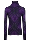 Burberry Checked Ribbed Mohair-blend Turtleneck Sweater In Royal Ip Check
