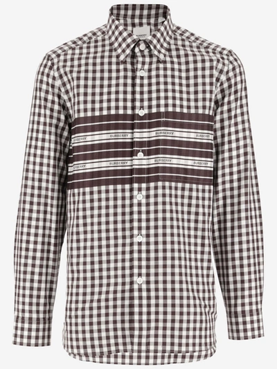 Burberry Cotton Shirt With Check Pattern In Red