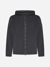 STONE ISLAND STONE ISLAND WOOL AND COTTON BLEND ZIP-UP HOODIE