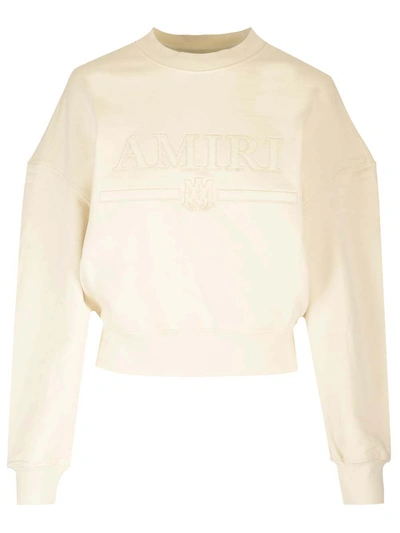 Amiri Cropped Sweatshirt In White