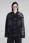 BALENCIAGA BALENCIAGA DENIM JACKETS IN BLACK COTTON