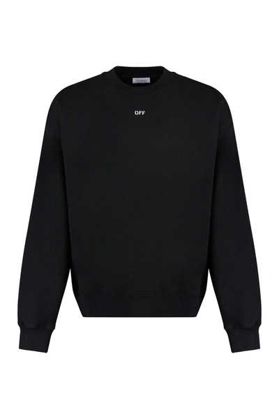 Off-white Cotton Crew-neck Sweatshirt In Black