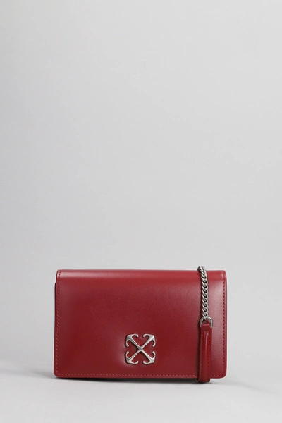 OFF-WHITE OFF-WHITE JITNEY 0.5 SHOULDER BAG IN BORDEAUX LEATHER