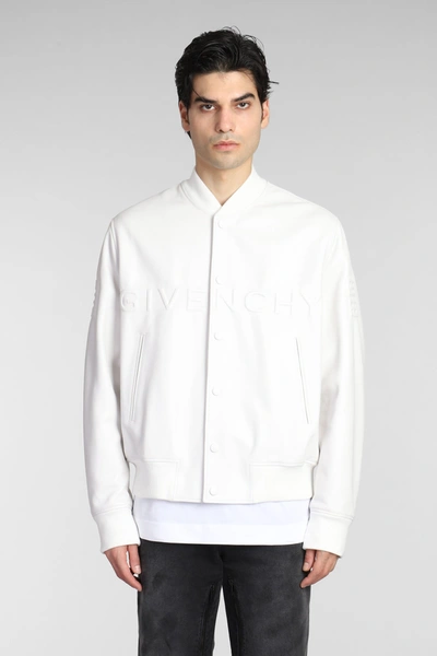 Givenchy Bomber In White Leather