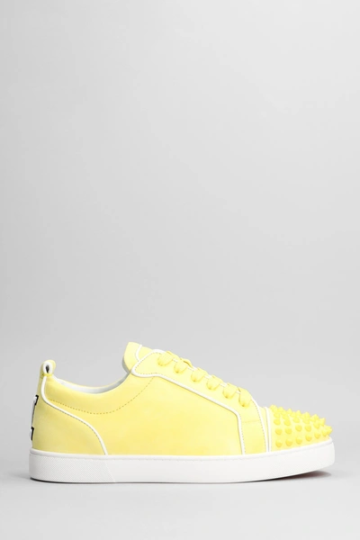 Christian Louboutin Varsi Junior Spikes Trainers In Yellow Suede