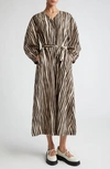 Max Mara Printed Voile Dress In Dark Brown