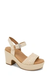 Gentle Souls By Kenneth Cole Delilah Ankle Strap Platform Sandal In Cream Fabric